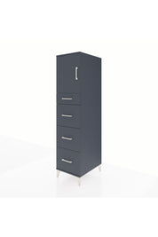 Kronos Dolap Tek Raflı 4 Çekmeceli Tek Kapaklı 44x59x182 Antrasit-Antrasit