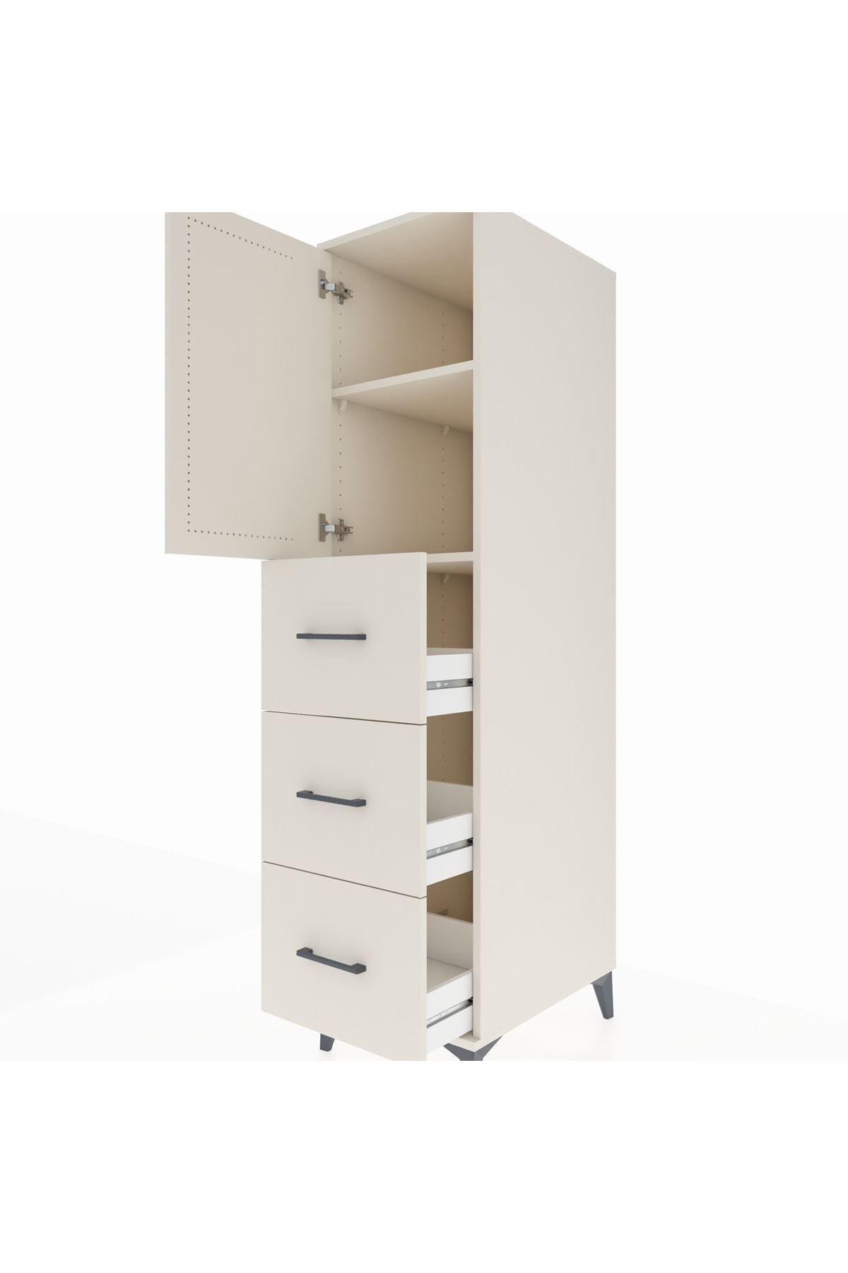 Kronos Dolap 2 Raflı 3 Çekmeceli Tek Kapaklı 44x59x182 Aytaşı-Aytaşı