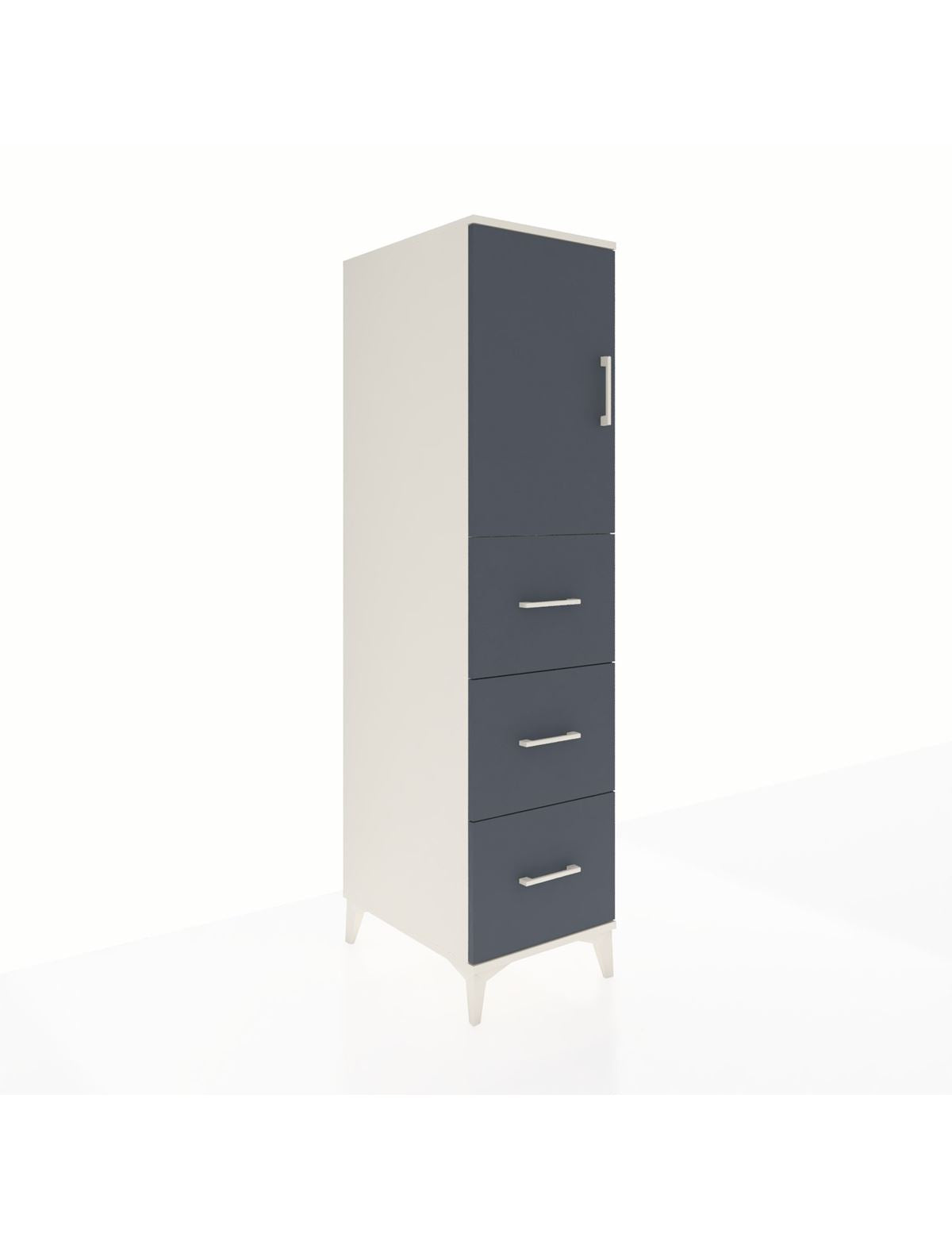 Kronos Dolap 2 Raflı 3 Çekmeceli Tek Kapaklı 44x59x182 Aytaşı-Antrasit