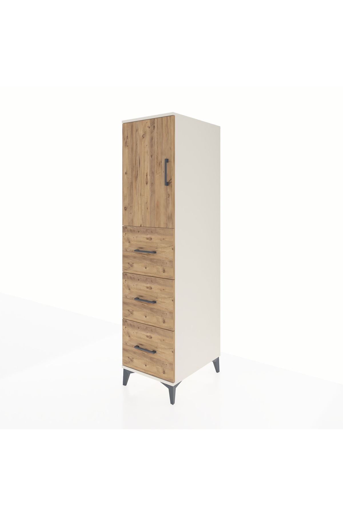 Kronos Dolap 2 Raflı 3 Çekmeceli Tek Kapaklı 44x59x182 - S88M024V3C