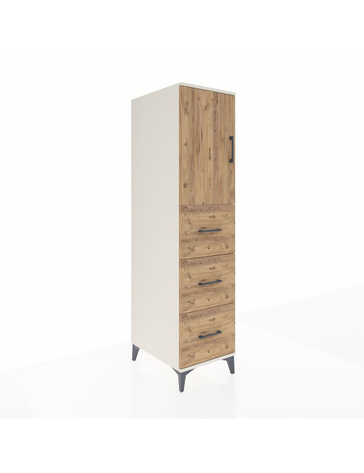 Kronos Dolap 2 Raflı 3 Çekmeceli Tek Kapaklı 44x59x182 - S88M024V3C