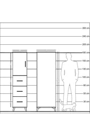 Kronos Dolap 2 Raflı 3 Çekmeceli Tek Kapaklı 44x59x182 - S88M024V6C
