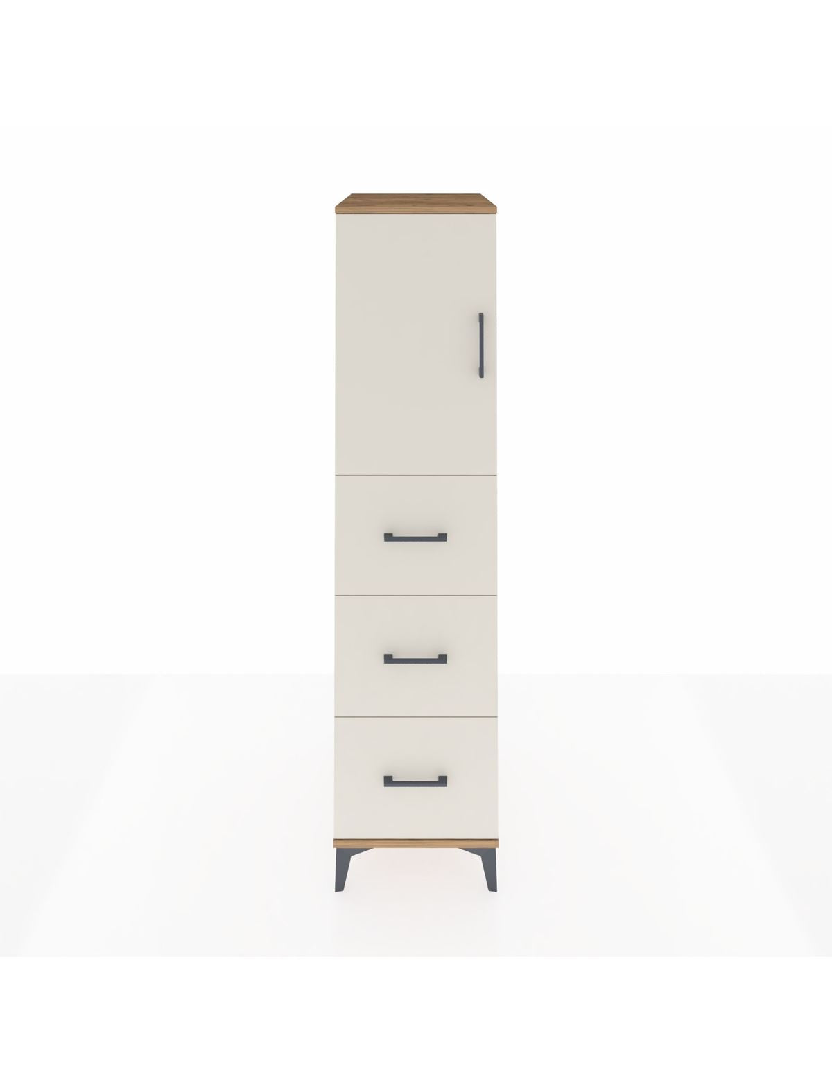 Kronos Dolap 2 Raflı 3 Çekmeceli Tek Kapaklı 44x59x182 Çam-Aytaşı