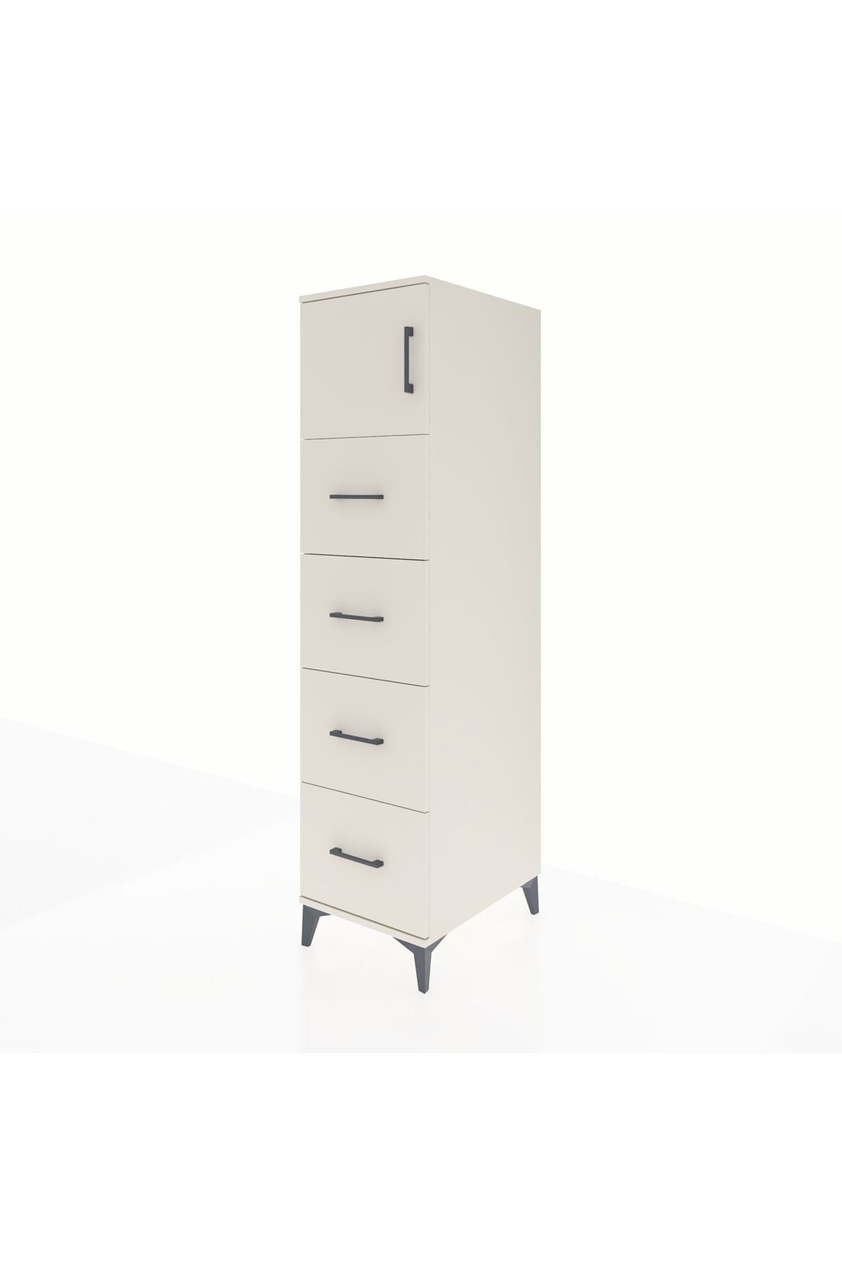 Kronos Dolap Tek Raflı 4 Çekmeceli Tek Kapaklı 44x59x182 - S88M025V1C