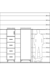 Kronos Dolap Tek Raflı 4 Çekmeceli Tek Kapaklı 44x59x182 Çam-Aytaşı