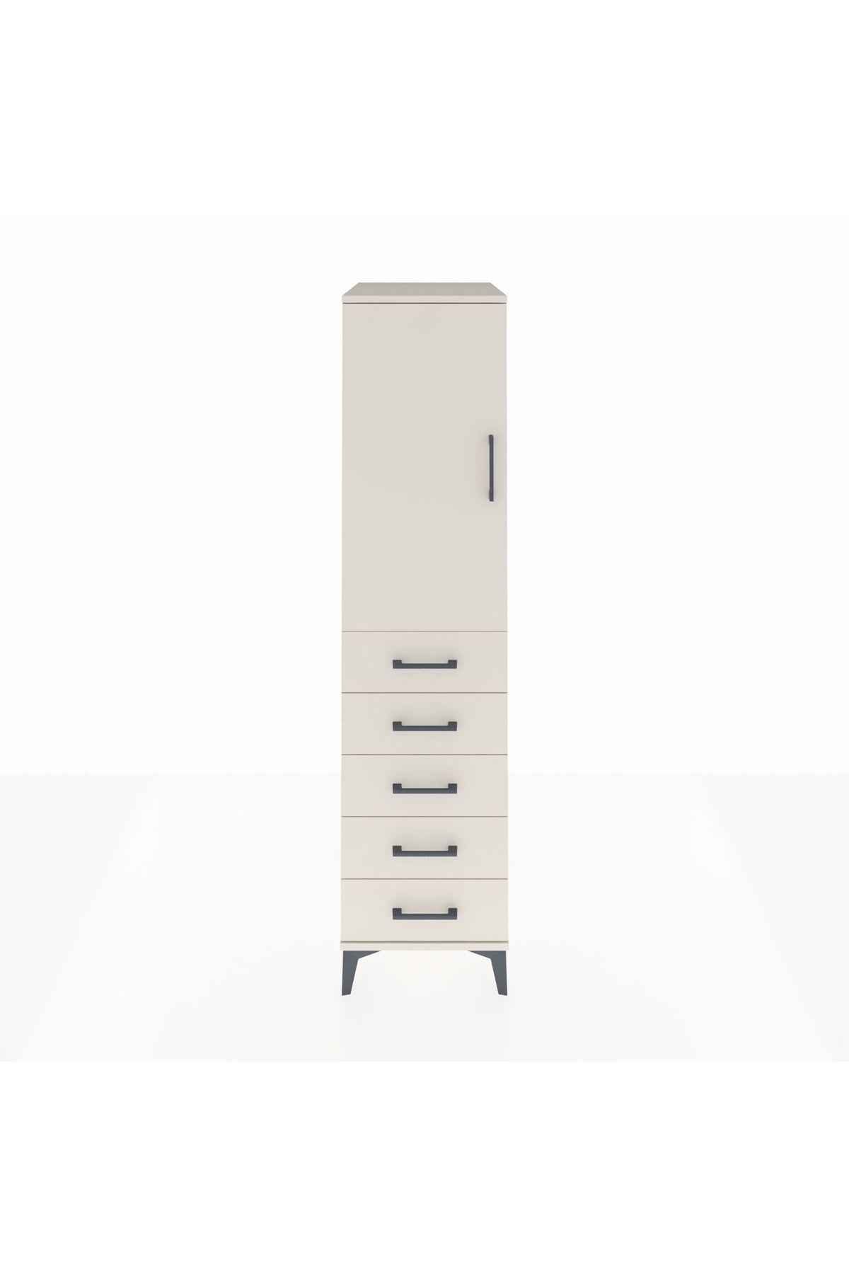 Kronos Dolap Tek Raflı 5 Çekmeceli Tek Askılı 44x59x182 Aytaşı-Aytaşı