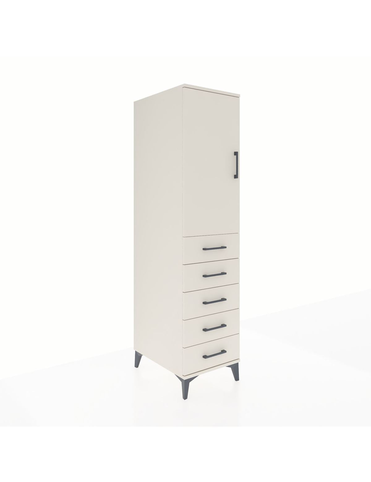 Kronos Dolap Tek Raflı 5 Çekmeceli Tek Askılı 44x59x182 Aytaşı-Aytaşı