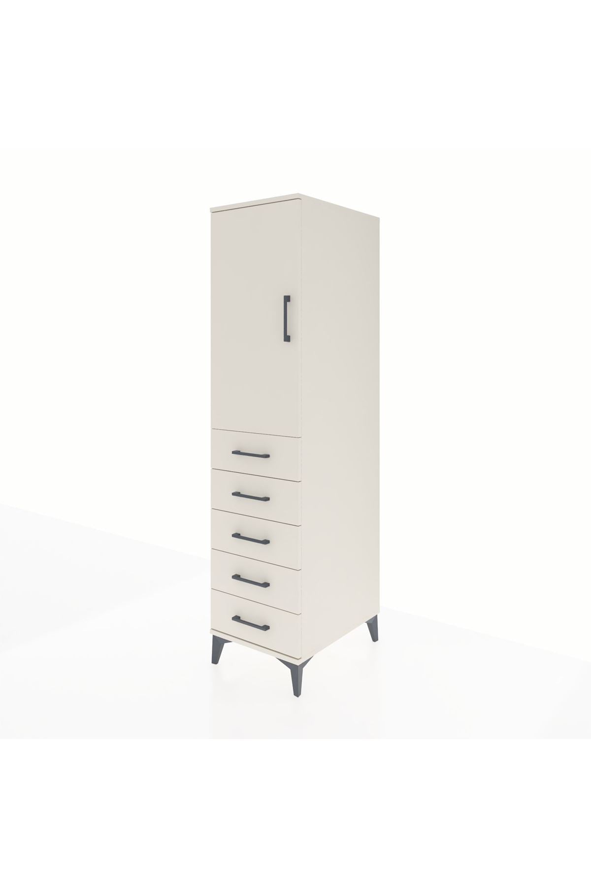 Kronos Dolap Tek Raflı 5 Çekmeceli Tek Askılı 44x59x182 Aytaşı-Aytaşı