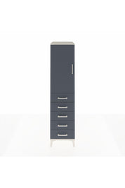 Kronos Dolap Tek Raflı 5 Çekmeceli Tek Askılı 44x59x182 Aytaşı-Antrasit