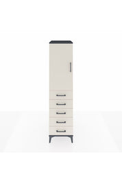 Kronos Dolap Tek Raflı 5 Çekmeceli Tek Askılı 44x59x182 Antrasit-Aytaşı