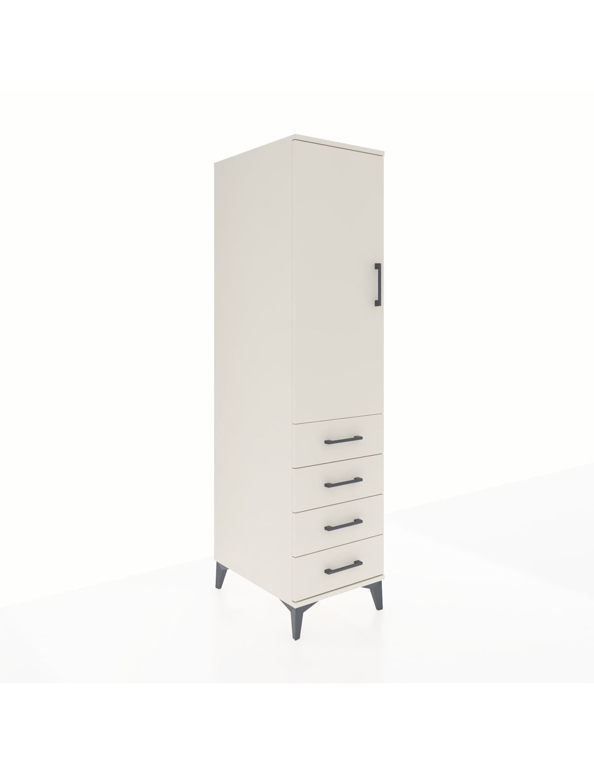 Kronos Dolap Tek Raflı 4 Çekmeceli Tek Askılı 44x59x182 Aytaşı-Aytaşı