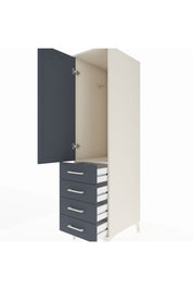 Kronos Dolap Tek Raflı 4 Çekmeceli Tek Askılı 44x59x182 Aytaşı-Antrasit