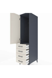 Kronos Dolap Tek Raflı 4 Çekmeceli Tek Askılı 44x59x182 Antrasit-Aytaşı