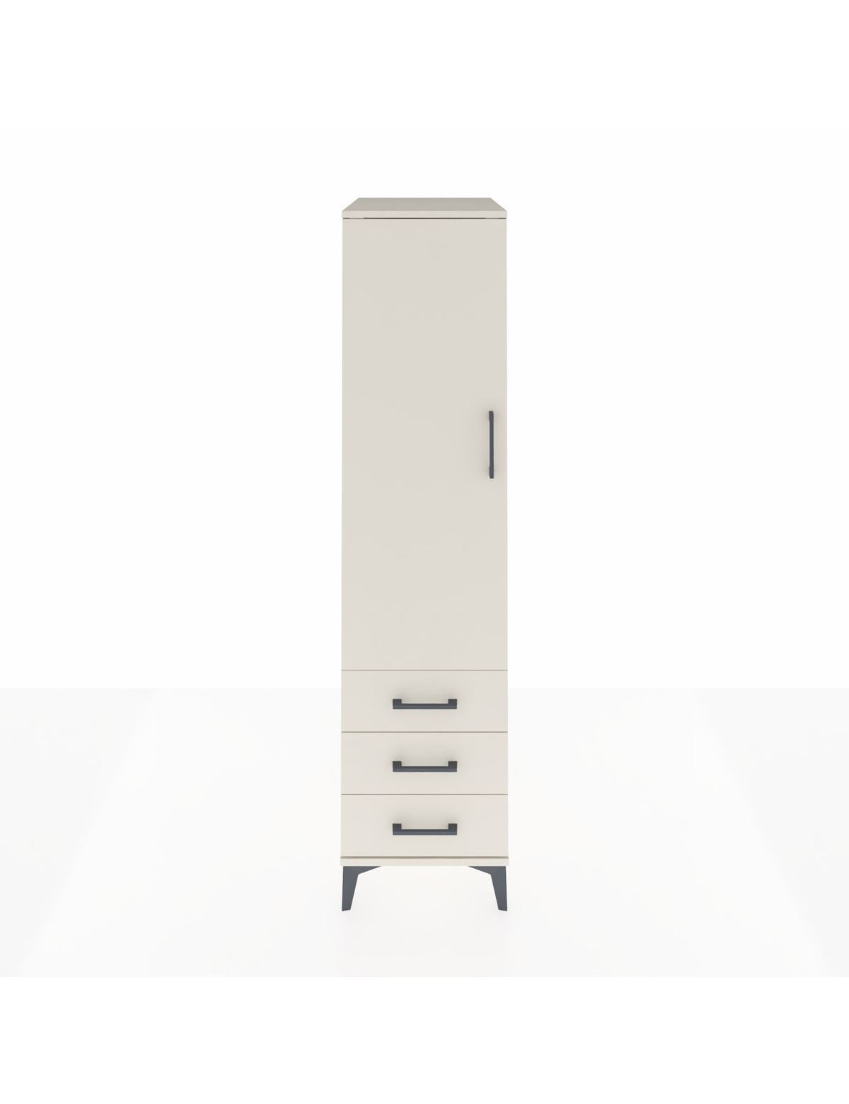 Kronos Dolap Tek Raflı 3 Çekmeceli Tek Askılı 44x59x182 Aytaşı-Aytaşı