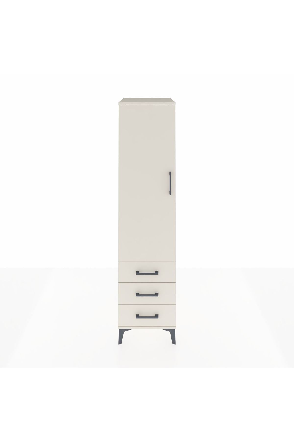 Kronos Dolap Tek Raflı 3 Çekmeceli Tek Askılı 44x59x182 Aytaşı-Aytaşı