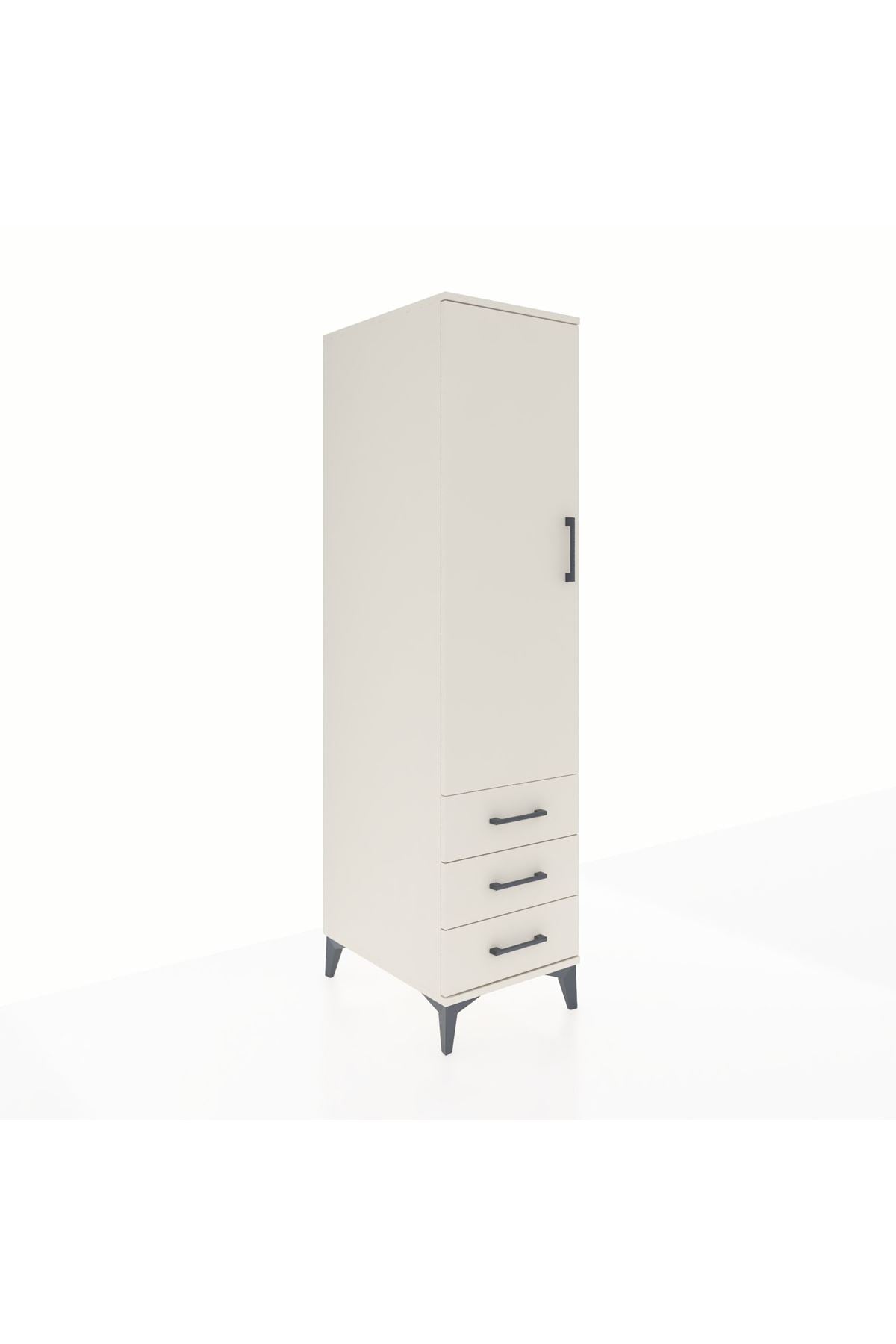 Kronos Dolap Tek Raflı 3 Çekmeceli Tek Askılı 44x59x182 Aytaşı-Aytaşı