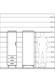 Kronos Dolap Tek Raflı 3 Çekmeceli Tek Askılı 44x59x182 Aytaşı-Aytaşı