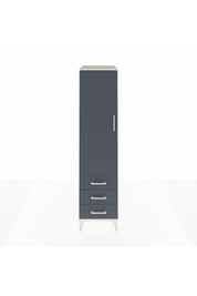 Kronos Dolap Tek Raflı 3 Çekmeceli Tek Askılı 44x59x182 Aytaşı-Antrasit