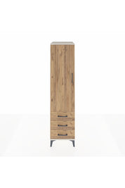 Kronos Dolap Tek Raflı 3 Çekmeceli Tek Askılı 44x59x182 Aytaşı-Çam