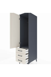 Kronos Dolap Tek Raflı 3 Çekmeceli Tek Askılı 44x59x182 Antrasit-Aytaşı