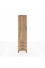 Kronos Dolap Tek Raflı 3 Çekmeceli Tek Askılı 44x59x182 Çam-Çam