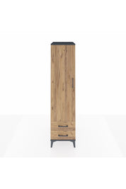 Kronos Dolap Tek Raflı 2 Çekmeceli Tek Askılı 44x59x182 Antrasit-Çam