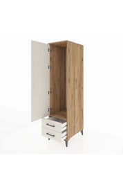 Kronos Dolap Tek Raflı 2 Çekmeceli Tek Askılı 44x59x182 Çam-Aytaşı