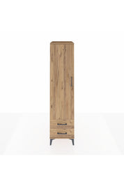 Kronos Dolap Tek Raflı 2 Çekmeceli Tek Askılı 44x59x182 Çam-Çam