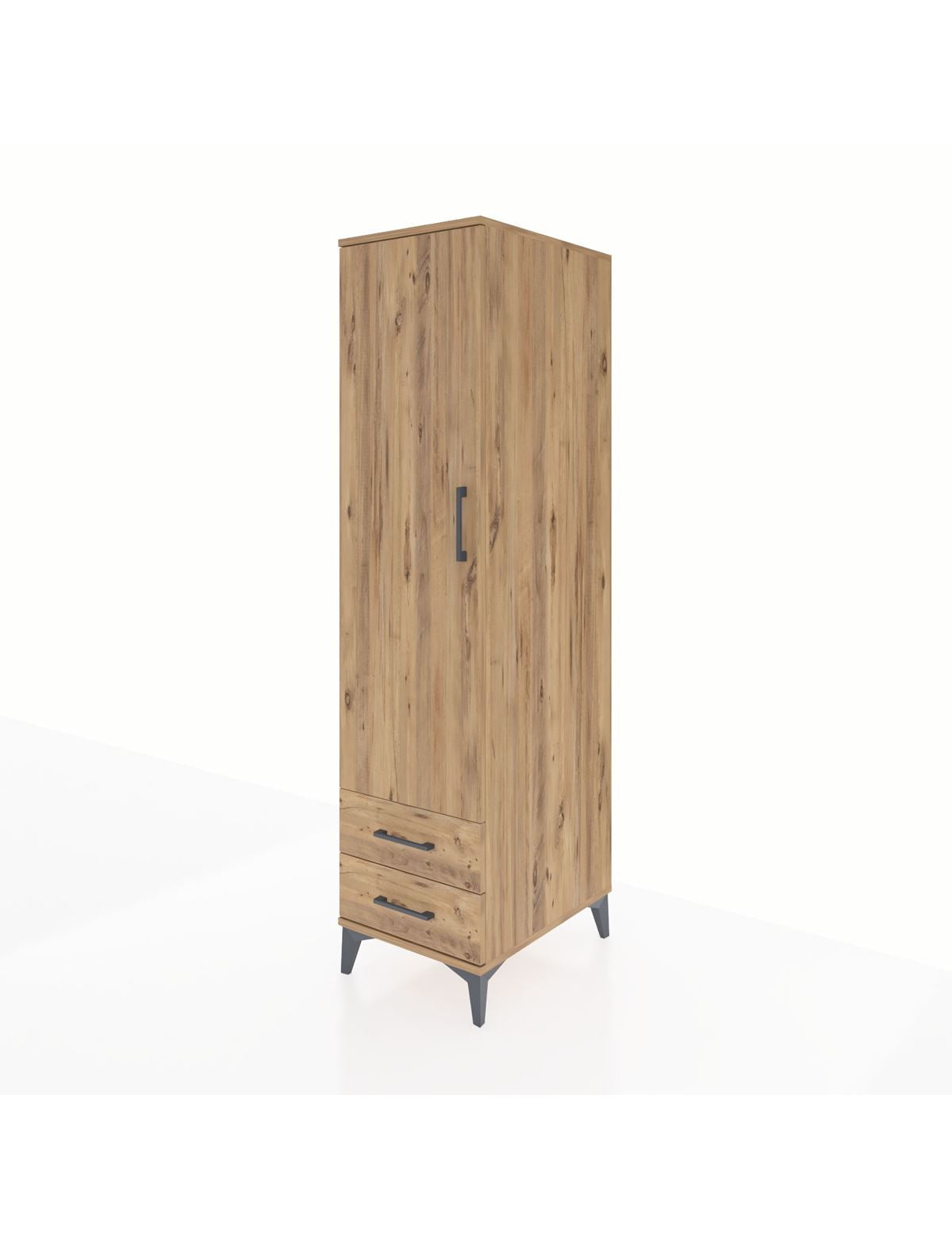 Kronos Dolap Tek Raflı 2 Çekmeceli Tek Askılı 44x59x182 - S88M029V9C