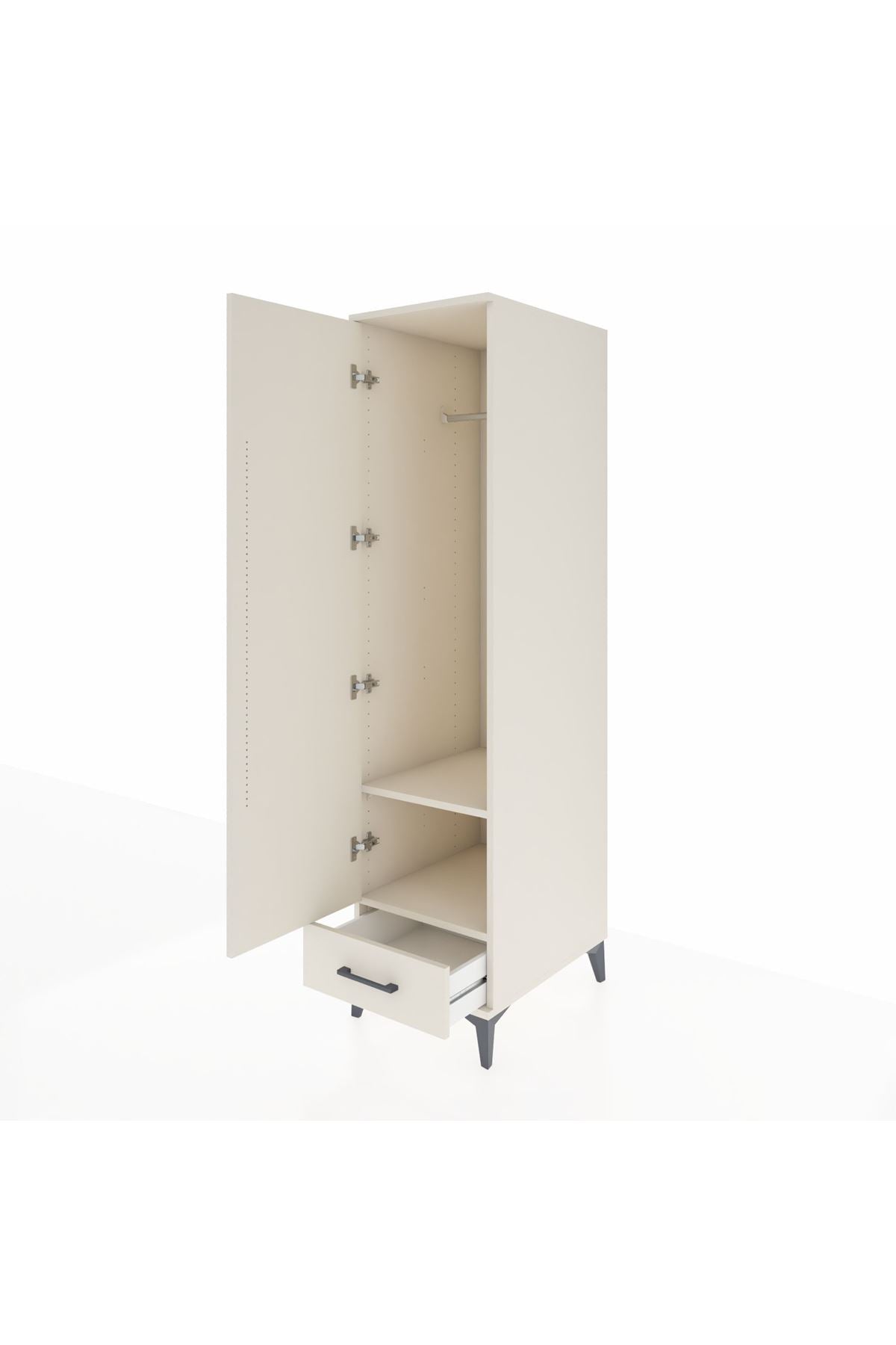 Kronos Dolap 2 Raflı Tek Çekmeceli Tek Askılı 44x59x182 - S88M030V1C