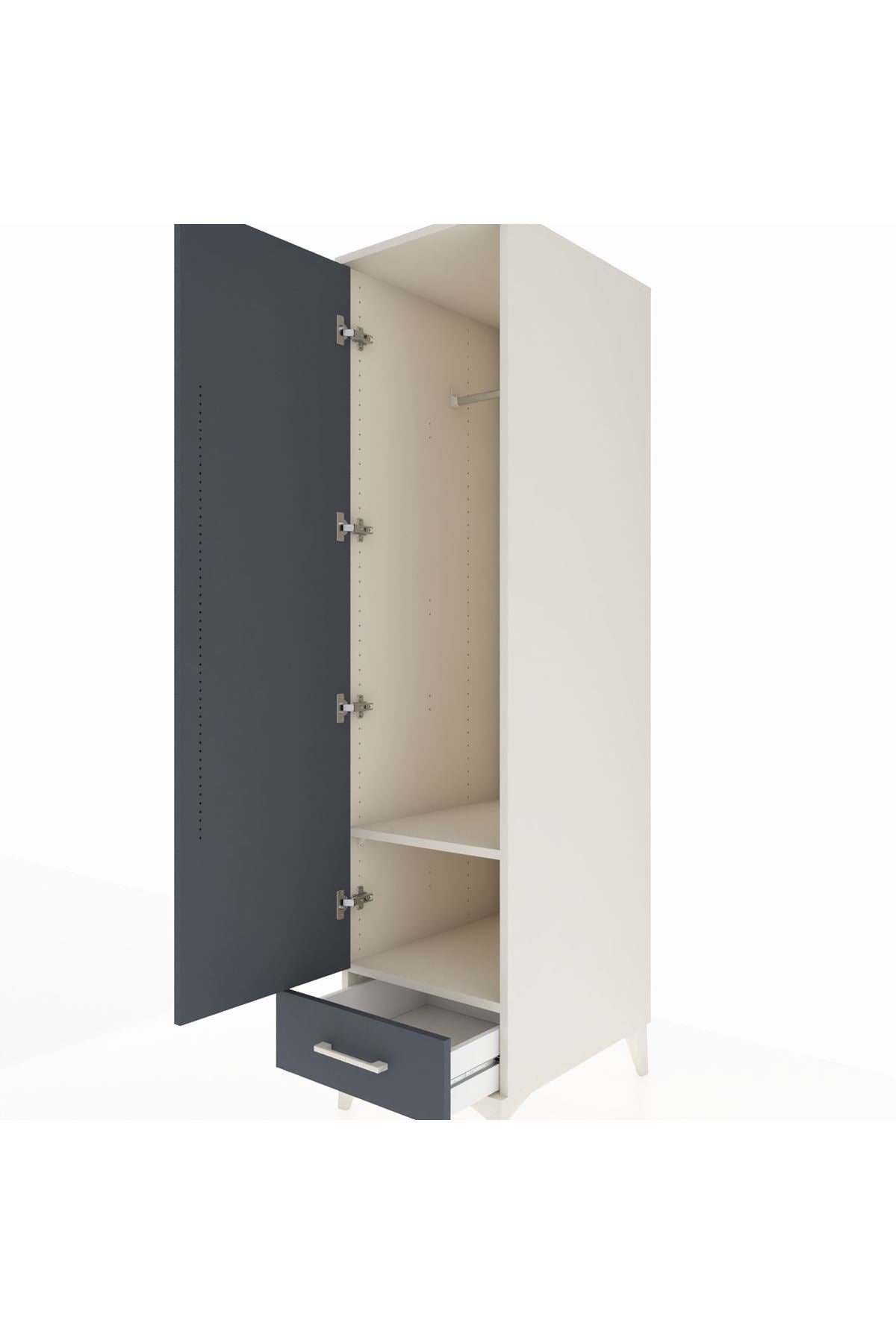 Kronos Dolap 2 Raflı Tek Çekmeceli Tek Askılı 44x59x182 - S88M030V2C