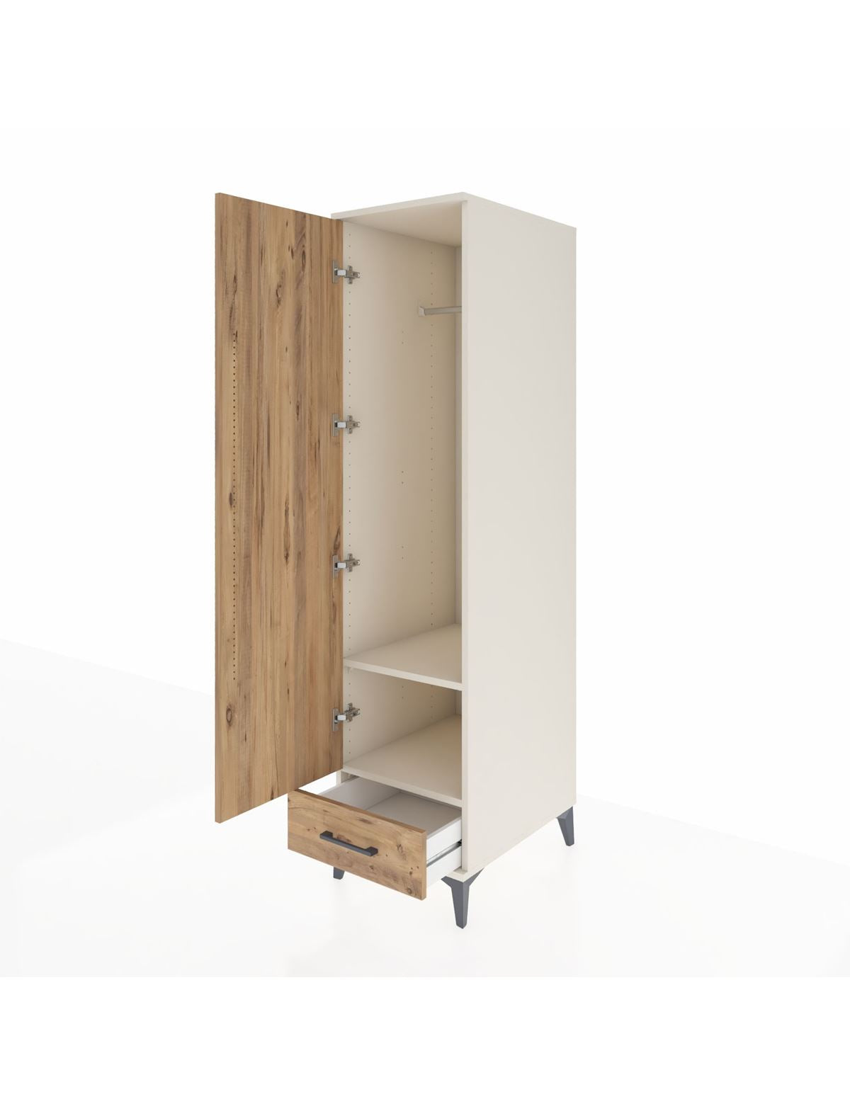 Kronos Dolap 2 Raflı Tek Çekmeceli Tek Askılı 44x59x182 - S88M030V3C