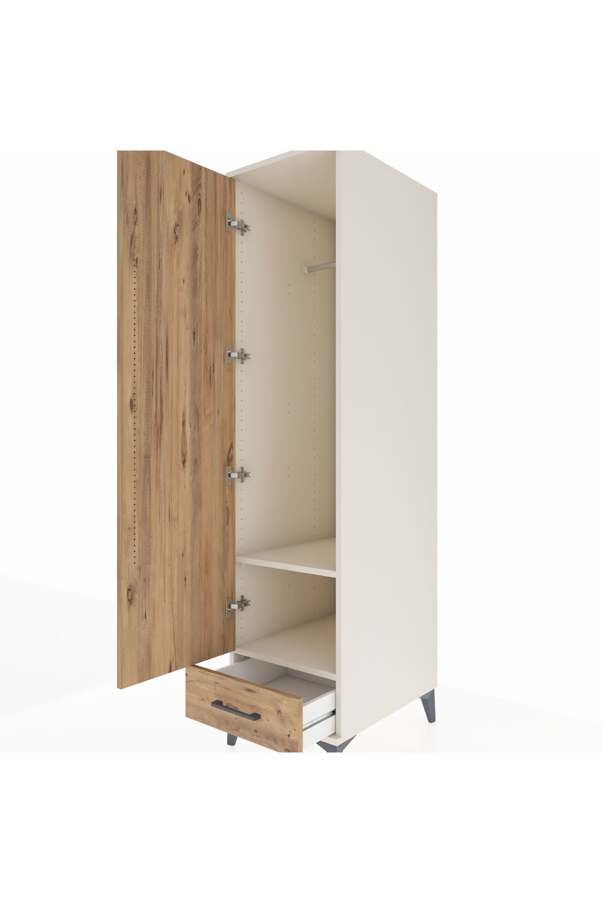 Kronos Dolap 2 Raflı Tek Çekmeceli Tek Askılı 44x59x182 - S88M030V3C