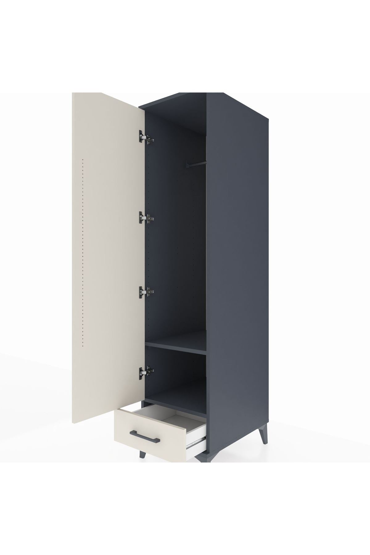 Kronos Dolap 2 Raflı Tek Çekmeceli Tek Askılı 44x59x182 - S88M030V4C