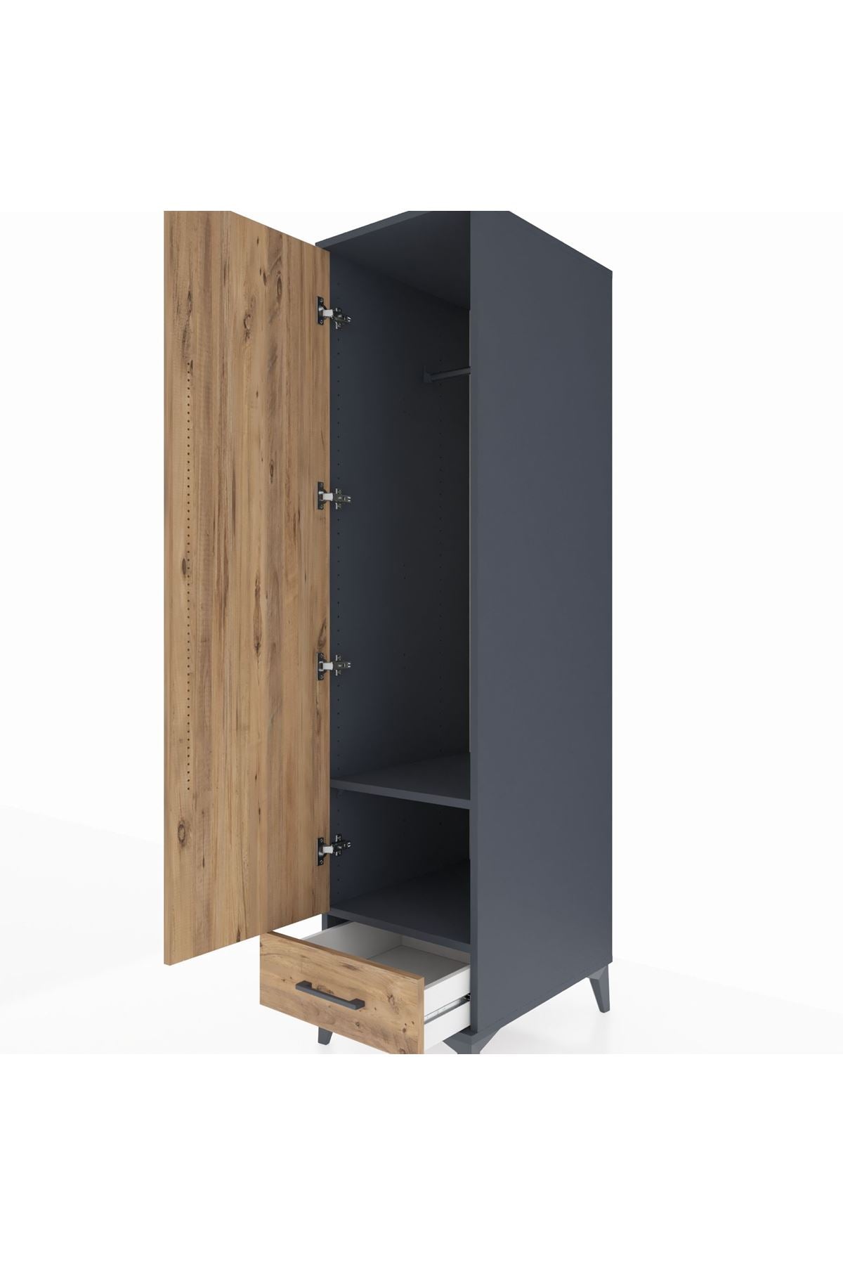 Kronos Dolap 2 Raflı Tek Çekmeceli Tek Askılı 44x59x182 - S88M030V6C