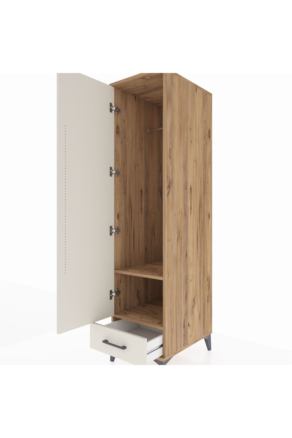 Kronos Dolap 2 Raflı Tek Çekmeceli Tek Askılı 44x59x182 - S88M030V7C