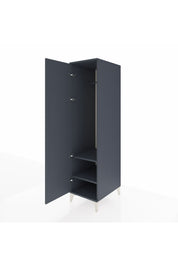 Kronos Dolap 2 Raflı Tek Kapaklı Tek Askılı 44x59x182 Antrasit-Antrasit