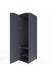 Kronos Dolap 2 Raflı Tek Kapaklı Tek Askılı 44x59x182 Antrasit-Antrasit