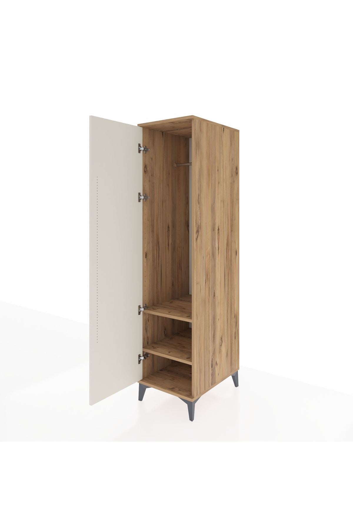 Kronos Dolap 2 Raflı Tek Kapaklı Tek Askılı 44x59x182 Çam-Aytaşı