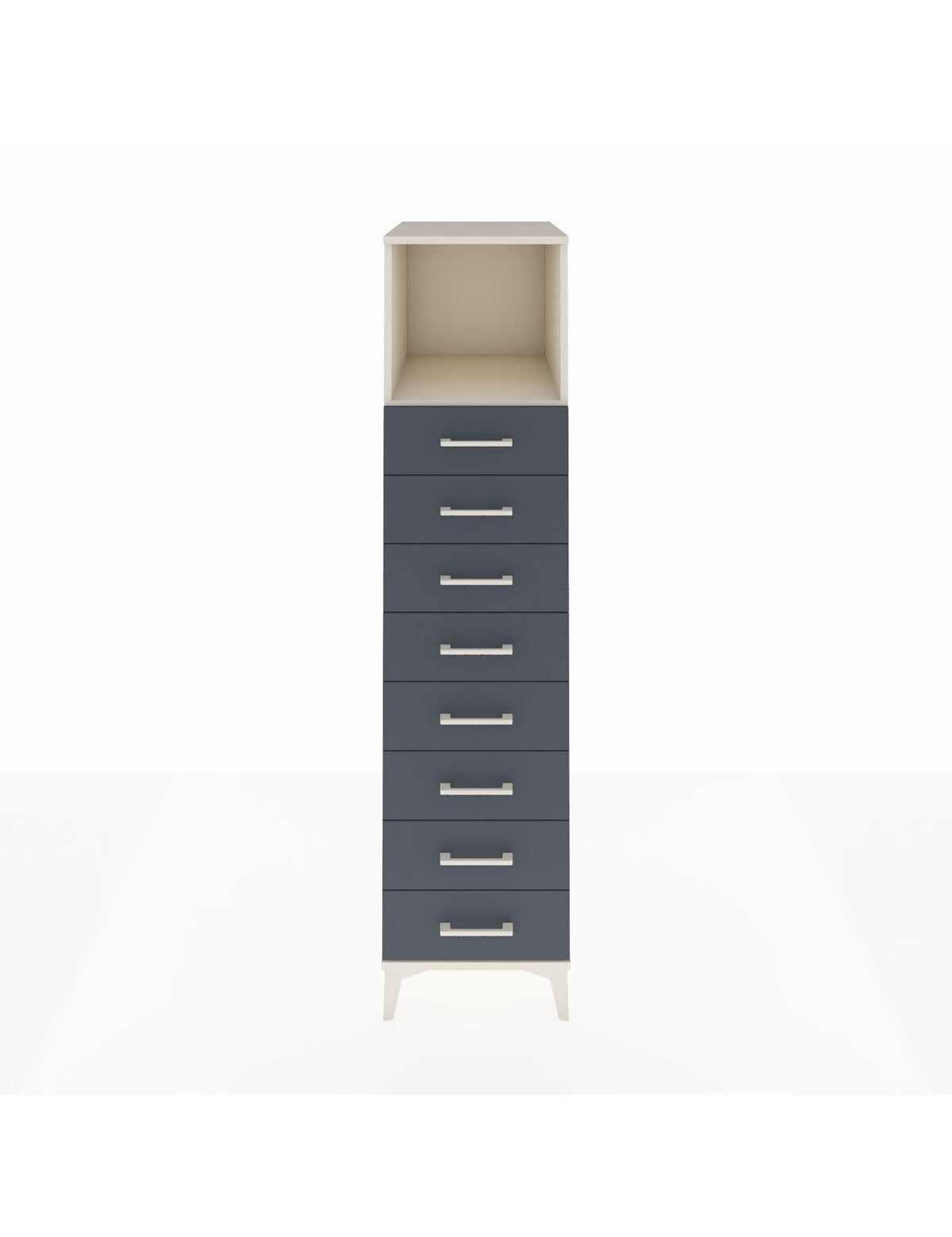 Kronos Dolap Tek Raflı 8 Çekmeceli 44x59x182 Aytaşı-Antrasit