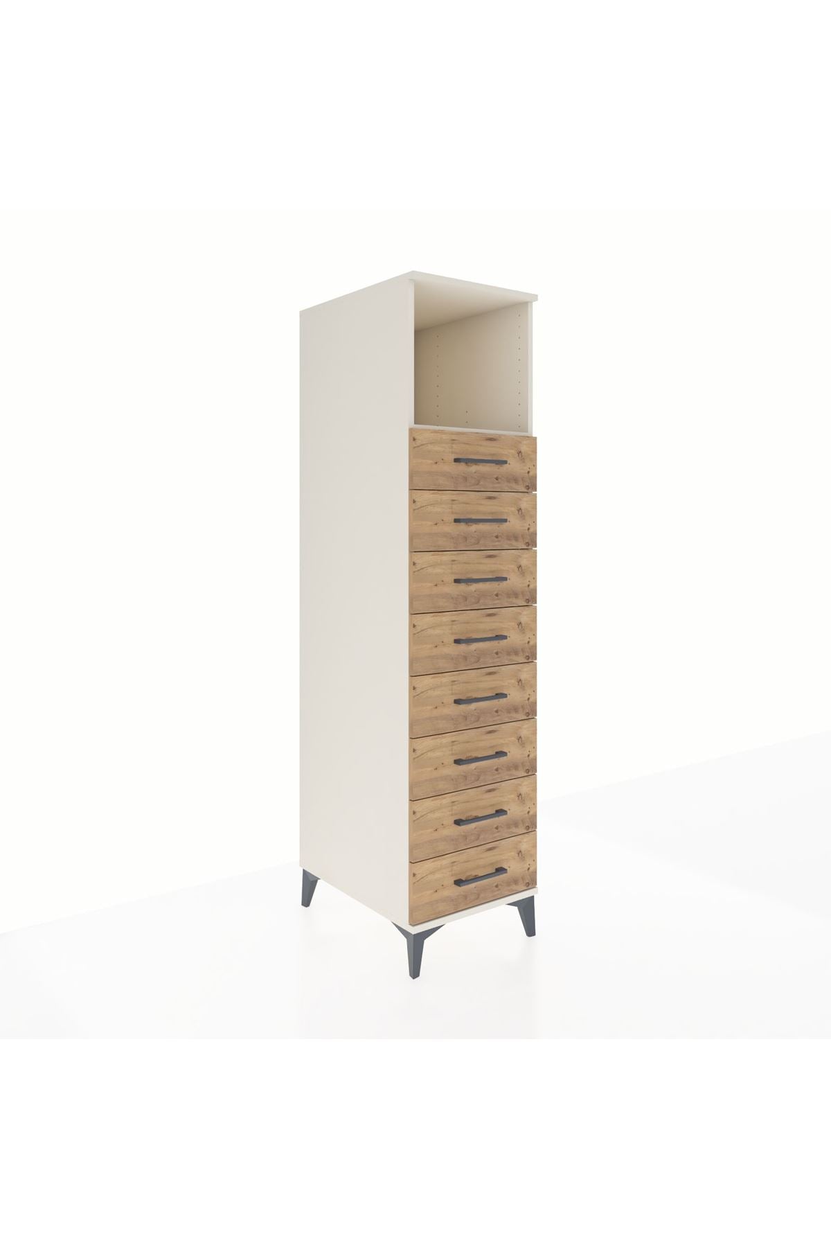 Kronos Dolap Tek Raflı 8 Çekmeceli 44x59x182 Aytaşı-Çam