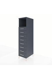 Kronos Dolap Tek Raflı 8 Çekmeceli 44x59x182 Antrasit-Antrasit