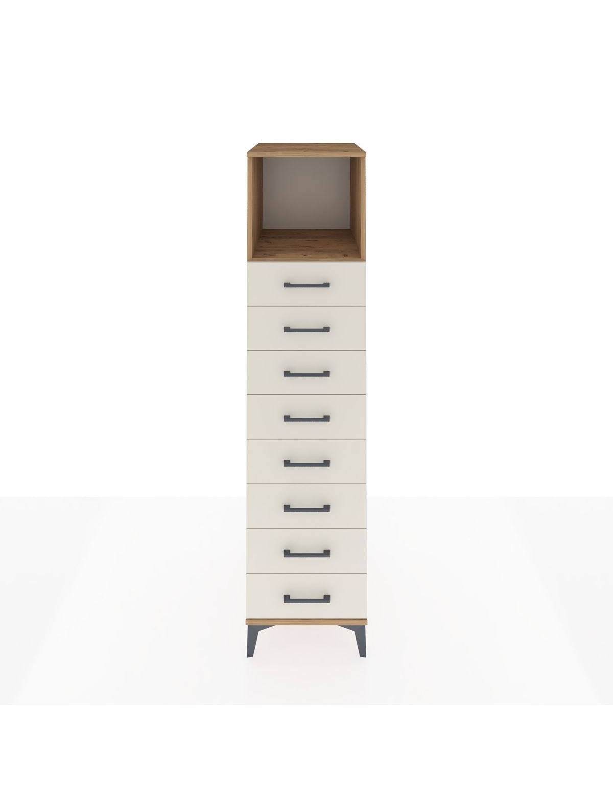 Kronos Dolap Tek Raflı 8 Çekmeceli 44x59x182 Çam-Aytaşı