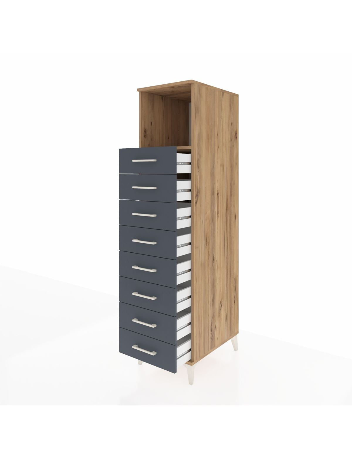 Kronos Dolap Tek Raflı 8 Çekmeceli 44x59x182 - S88M032V8C