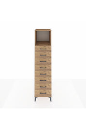 Kronos Dolap Tek Raflı 8 Çekmeceli 44x59x182 Çam-Çam