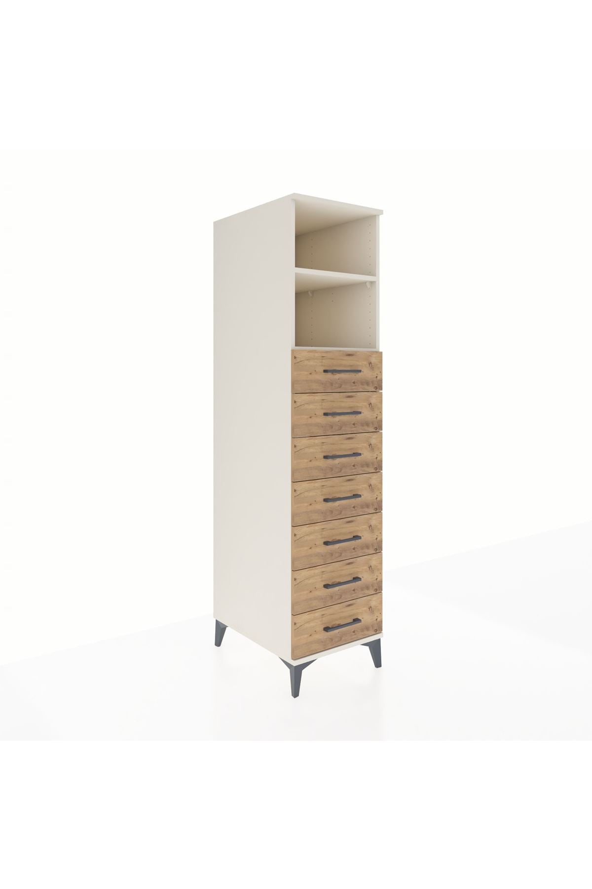 Kronos Dolap 2 Raflı 7 Çekmeceli 44x59x182 Aytaşı-Çam