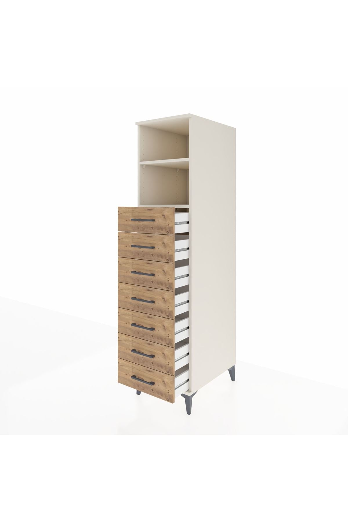 Kronos Dolap 2 Raflı 7 Çekmeceli 44x59x182 Aytaşı-Çam