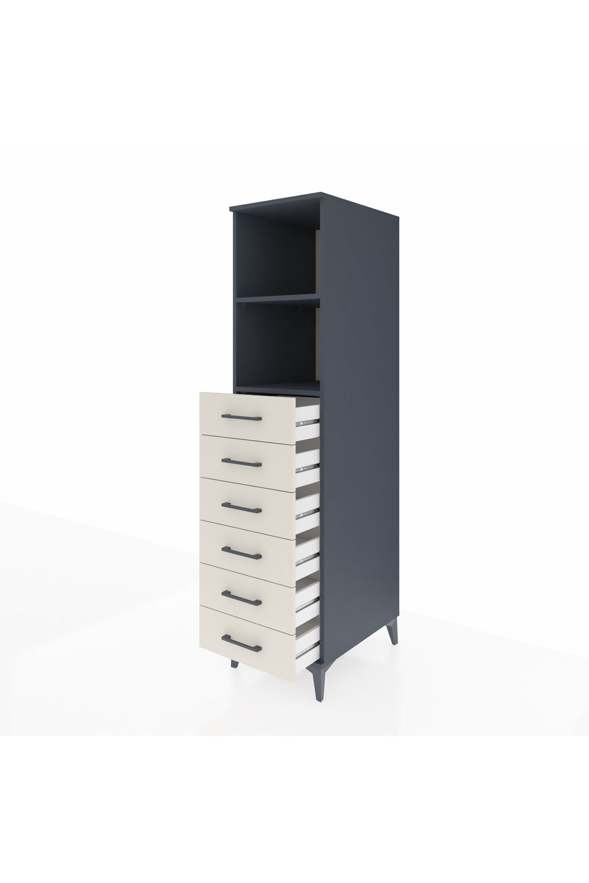 Kronos Dolap 2 Raflı 6 Çekmeceli 44x59x182 - S88M034V4C