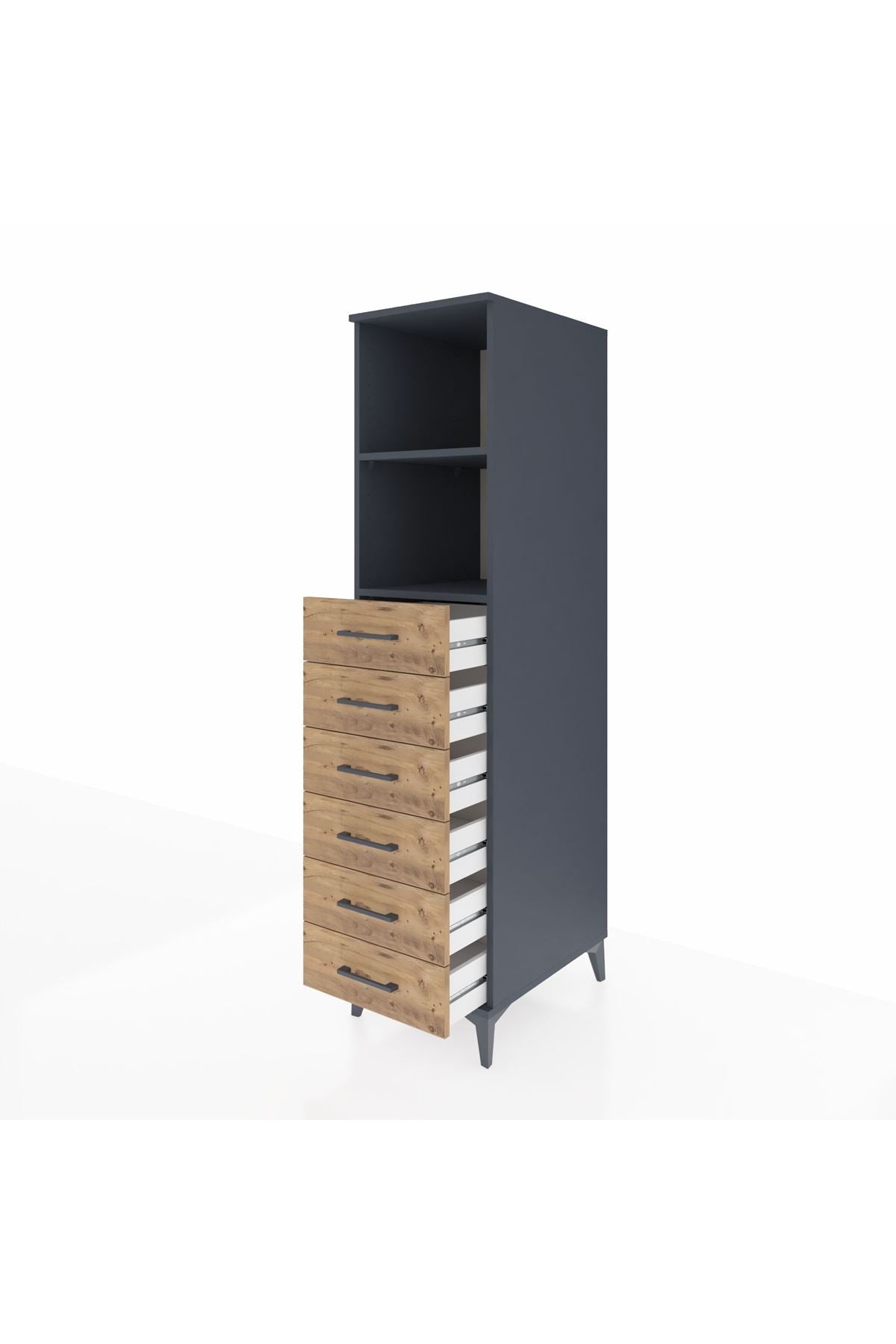 Kronos Dolap 2 Raflı 6 Çekmeceli 44x59x182 - S88M034V6C