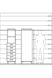Kronos Dolap 2 Raflı 6 Çekmeceli 44x59x182 Çam-Çam